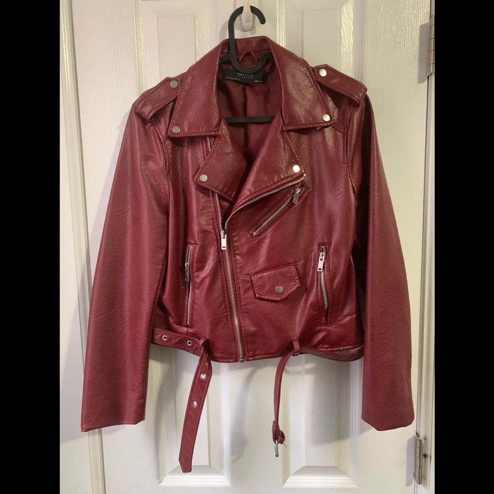 Zara faux leather biker jacket